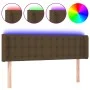 Cabecero con LED de tela marrón oscuro 147x16x78/88 cm de , Cabeceros y pies de cama - Ref: Foro24-3123671, Precio: 69,19 €, ...