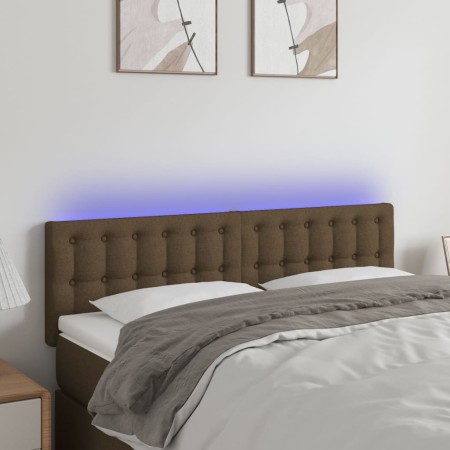 Headboard with LED in dark brown fabric 144x5x78/88 cm by , Headboards and footboards - Ref: Foro24-3122047, Price: 62,46 €, ...