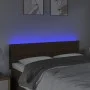Headboard with LED in dark brown fabric 144x5x78/88 cm by , Headboards and footboards - Ref: Foro24-3122047, Price: 60,56 €, ...