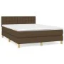 Cama box spring con colchón tela marrón oscuro 140x190 cm de , Camas y somieres - Ref: Foro24-3140932, Precio: 426,15 €, Desc...