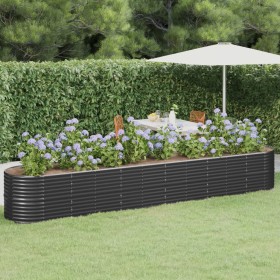 Jardinera arriate acero recubierto polvo antracita 440x80x68 cm de , Maceteros y jardineras - Ref: Foro24-318971, Precio: 155...