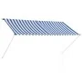 Einziehbare Markise 250x150 cm blau und weiß von vidaXL, Markisen - Ref: Foro24-143748, Preis: 68,45 €, Rabatt: %