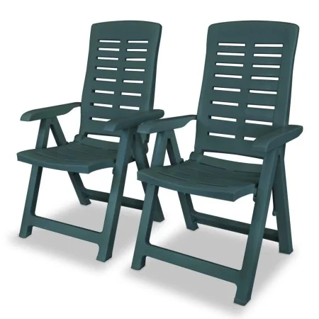 Liegende Gartenstühle 2 Einheiten aus grünem Kunststoff von vidaXL, Gartenstühle - Ref: Foro24-43896, Preis: 197,80 €, Rabatt: %