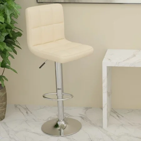 Cream-colored synthetic leather kitchen stool by , Kitchen stools - Ref: Foro24-334223, Price: 79,45 €, Discount: %