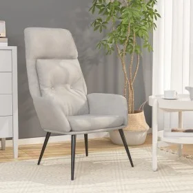 Sillón de relax de piel de ante sintética gris claro de , Sillones - Ref: Foro24-341281, Precio: 94,88 €, Descuento: %