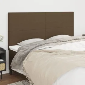Headboards 4 units of dark brown fabric 100x5x78/88 cm by , Headboards and footboards - Ref: Foro24-3116077, Price: 109,58 €,...