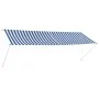 Toldo retráctil 350x150 cm azul y blanco de vidaXL, Toldos - Ref: Foro24-143750, Precio: 58,62 €, Descuento: %