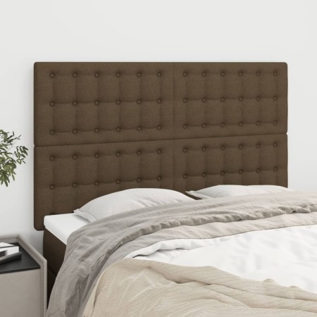 Headboards 4 units dark brown fabric 72x5x78/88 cm by , Headboards and footboards - Ref: Foro24-3116767, Price: 107,10 €, Dis...