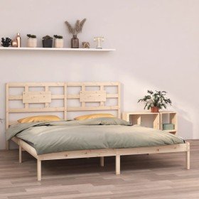 Estructura de cama de madera maciza 200x200 cm Estructura de cama de madera maciza 200x200 cm
