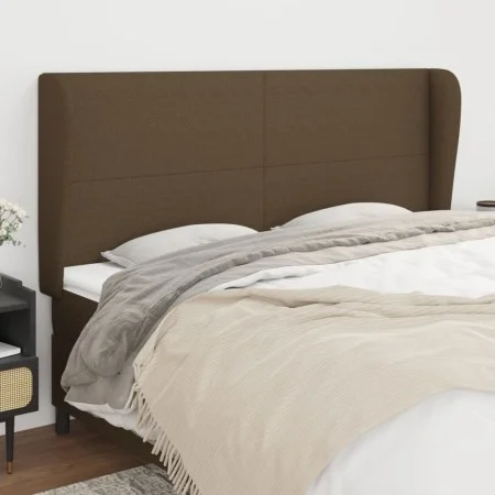 Headboard with dark brown fabric ears 183x23x118/128 cm by , Headboards and footboards - Ref: Foro24-3117693, Price: 115,20 €...