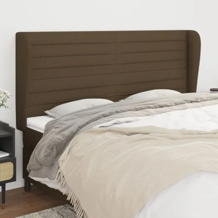 Headboard with dark brown fabric ears 203x23x118/128 cm by , Headboards and footboards - Ref: Foro24-3118121, Price: 127,87 €...