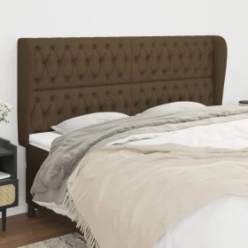Headboard with dark brown fabric ears 203x23x118/128 cm by , Headboards and footboards - Ref: Foro24-3118317, Price: 184,05 €...