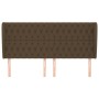 Cabecero con orejas de tela marrón oscuro 203x23x118/128 cm de , Cabeceros y pies de cama - Ref: Foro24-3118317, Precio: 187,...