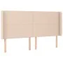 Cabecero con orejas cuero sintético capuchino 163x16x118/128 cm de , Cabeceros y pies de cama - Ref: Foro24-3119401, Precio: ...