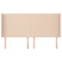Cabecero con orejas cuero sintético capuchino 163x16x118/128 cm de , Cabeceros y pies de cama - Ref: Foro24-3119401, Precio: ...
