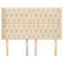 Headboard with cream fabric ears 147x16x118/128 cm by , Headboards and footboards - Ref: Foro24-3119919, Price: 158,04 €, Dis...
