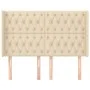 Headboard with cream fabric ears 147x16x118/128 cm by , Headboards and footboards - Ref: Foro24-3119919, Price: 157,20 €, Dis...