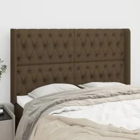 Kopfteil mit dunkelbraunen Stoffohren 163x16x118/128 cm von , Kopf- und Fußteile - Ref: Foro24-3119925, Preis: 159,67 €, Raba...