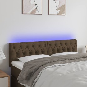 Kopfteil aus dunkelbraunem Stoff mit LED 160x7x78/88 cm von , Kopf- und Fußteile - Ref: Foro24-3121957, Preis: 85,34 €, Rabat...