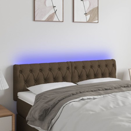 Kopfteil aus dunkelbraunem Stoff mit LED 160x7x78/88 cm von , Kopf- und Fußteile - Ref: Foro24-3121957, Preis: 85,34 €, Rabat...