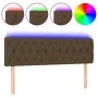Dark brown fabric headboard with LED 160x7x78/88 cm by , Headboards and footboards - Ref: Foro24-3121957, Price: 83,38 €, Dis...