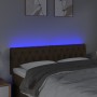 Dark brown fabric headboard with LED 160x7x78/88 cm by , Headboards and footboards - Ref: Foro24-3121957, Price: 85,86 €, Dis...