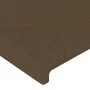 Headboard with LED lights dark brown fabric 100x5x118/128 cm by , Headboards and footboards - Ref: Foro24-3122137, Price: 68,...