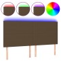 Headboard with LED lights dark brown fabric 180x5x118/128 cm by , Headboards and footboards - Ref: Foro24-3122161, Price: 103...