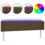 Headboard with LED in dark brown fabric 163x16x78/88 cm by , Headboards and footboards - Ref: Foro24-3123385, Price: 68,57 €,...