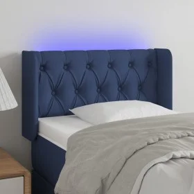 Blue fabric LED headboard 83x16x78/88 cm by , Headboards and footboards - Ref: Foro24-3123552, Price: 55,18 €, Discount: %