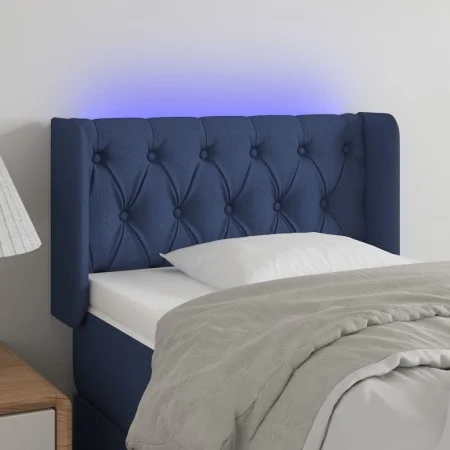 Blue fabric LED headboard 83x16x78/88 cm by , Headboards and footboards - Ref: Foro24-3123552, Price: 55,43 €, Discount: %