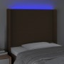 Kopfteil mit LED aus dunkelbraunem Stoff 83x16x118/128 cm von , Kopf- und Fußteile - Ref: Foro24-3123745, Preis: 76,19 €, Rab...