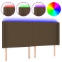 Headboard with LED in dark brown fabric 203x16x118/128 cm by , Headboards and footboards - Ref: Foro24-3123793, Price: 127,18...