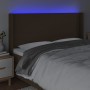 Headboard with LED in dark brown fabric 203x16x118/128 cm by , Headboards and footboards - Ref: Foro24-3123793, Price: 127,18...