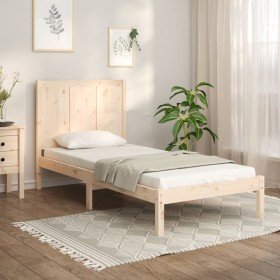 Estructura de cama sin colchón madera maciza de pino 100x200 cm Estructura de cama sin colchón madera maciza de pino 100x200 cm