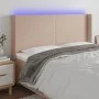 Cabecero con LED cuero sintético capuchino 163x16x118/128cm de , Cabeceros y pies de cama - Ref: Foro24-3123869, Precio: 116,...