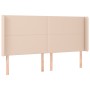Headboard with LED cappuccino synthetic leather 163x16x118/128cm by , Headboards and footboards - Ref: Foro24-3123869, Price:...