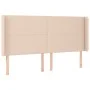 Headboard with LED cappuccino synthetic leather 163x16x118/128cm by , Headboards and footboards - Ref: Foro24-3123869, Price:...