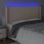 Cabecero con LED cuero sintético capuchino 163x16x118/128cm de , Cabeceros y pies de cama - Ref: Foro24-3123869, Precio: 116,...