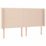 Cabecero con LED cuero sintético capuchino 203x16x118/128cm de , Cabeceros y pies de cama - Ref: Foro24-3123881, Precio: 129,...