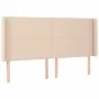 Headboard with LED cappuccino synthetic leather 203x16x118/128cm by , Headboards and footboards - Ref: Foro24-3123881, Price:...