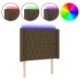 Headboard with LED in dark brown fabric 93x16x118/128 cm by , Headboards and footboards - Ref: Foro24-3124369, Price: 97,60 €...