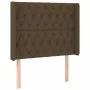 Headboard with LED in dark brown fabric 93x16x118/128 cm by , Headboards and footboards - Ref: Foro24-3124369, Price: 97,60 €...