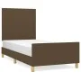 Bettgestell aus dunkelbraunem Stoff mit Kopfteil 90x200 cm von , Betten und Lattenroste - Ref: Foro24-3124866, Preis: 134,18 ...