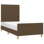 Estructura de cama con cabecero de tela marrón oscuro 90x200 cm de , Camas y somieres - Ref: Foro24-3124866, Precio: 131,74 €...