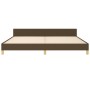 Bed frame with headboard in dark brown fabric 200x200cm by , Beds and slatted bases - Ref: Foro24-3125165, Price: 246,30 €, D...