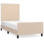 Estructura de cama cabecero cuero sintético capuchino 80x200cm de , Camas y somieres - Ref: Foro24-3125420, Precio: 133,12 €,...