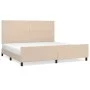 Cappuccino synthetic leather headboard bed frame 200x200cm by , Beds and slatted bases - Ref: Foro24-3125474, Price: 230,08 €...