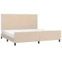 Cappuccino synthetic leather headboard bed frame 200x200cm by , Beds and slatted bases - Ref: Foro24-3125474, Price: 230,08 €...