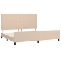 Estructura de cama cabecero cuero sintético capuchino 200x200cm
